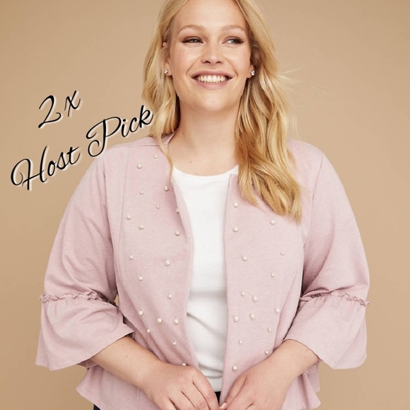 Lane Bryant Jackets & Blazers - ⭐HP NWT Lane Bryant Faux Pearl Sweatshirt Jacket